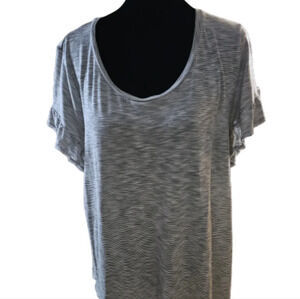 Maurices 24/7 Striped Top with Ruffled sleeves